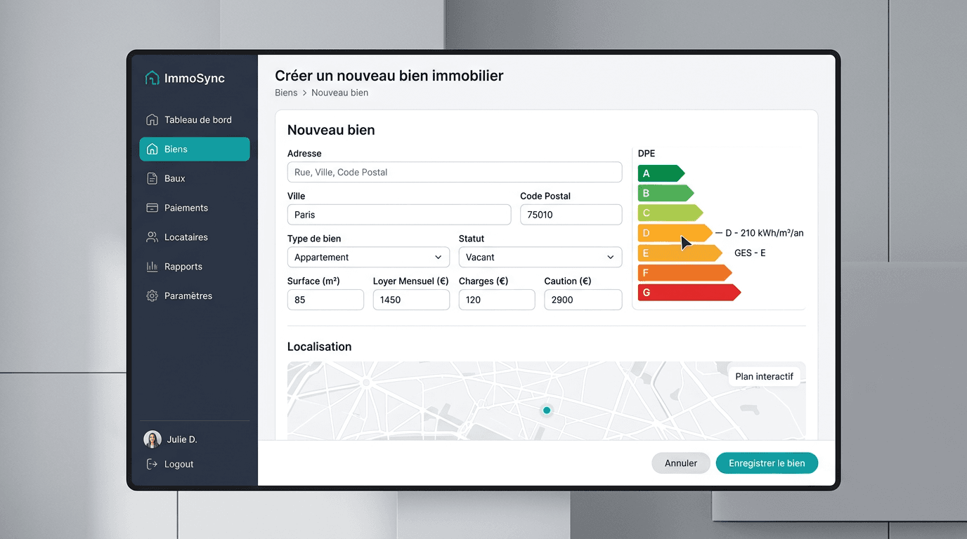 Aperçu produit : Créer un bien