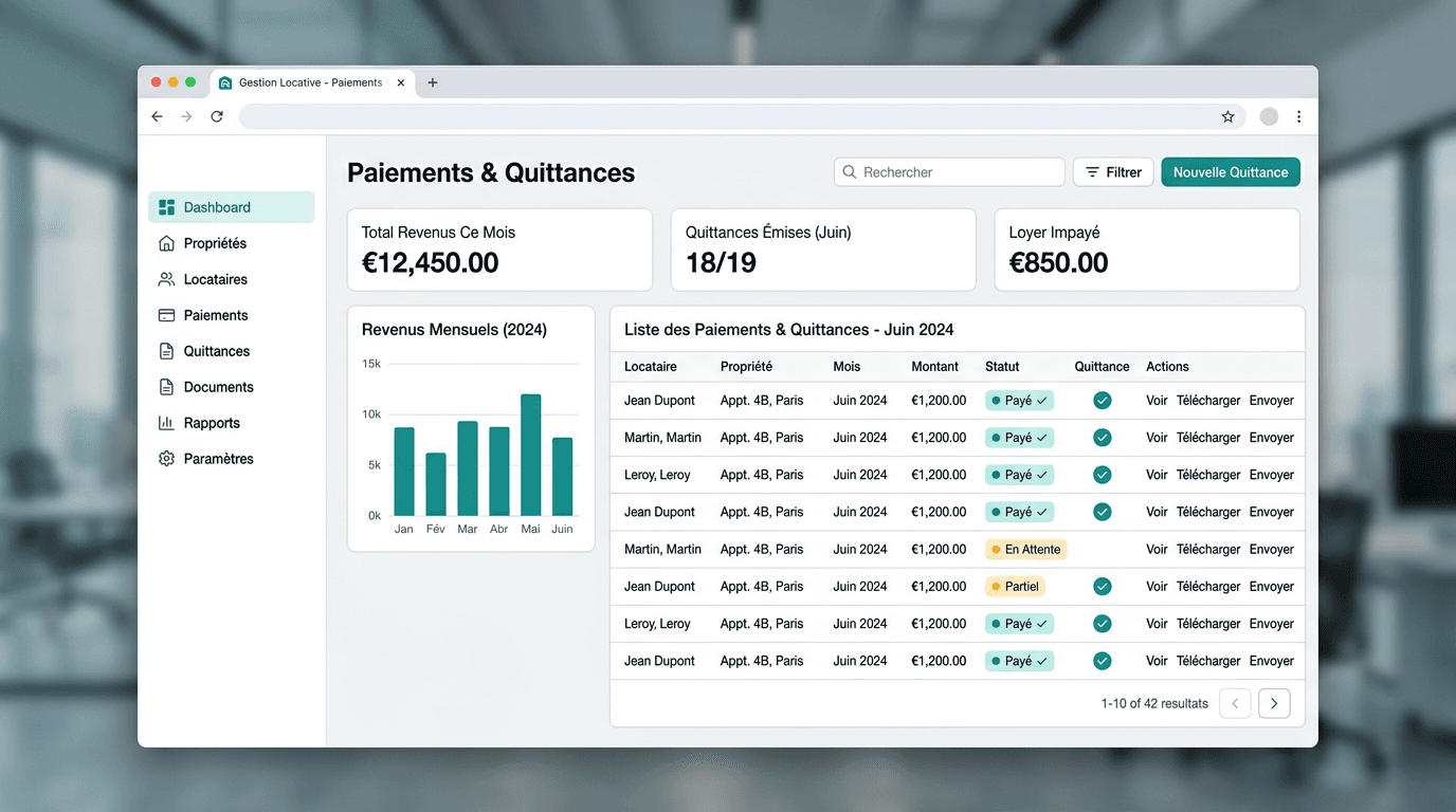 Aperçu produit : Suivre loyers et documents